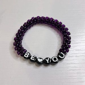 Purple “Be You” Custom Bead Bracelet
